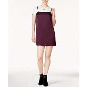 Kensie Plum Satin Mini Slip Sleeveless Dress M